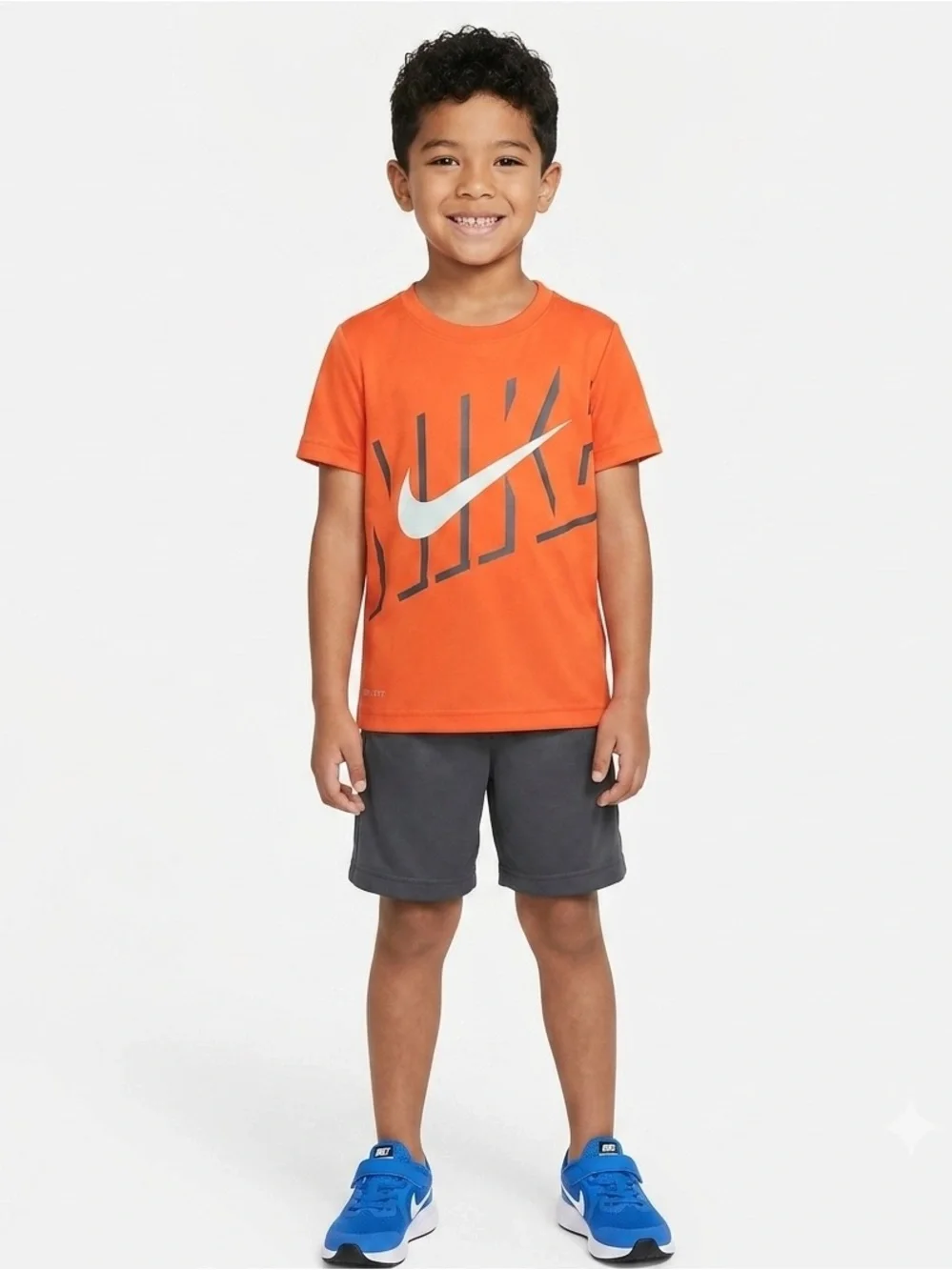 Nike Boys Dri-FIT Bright Orange Big Logo Graphic T-Shirt, Size L (6-7 YRS)